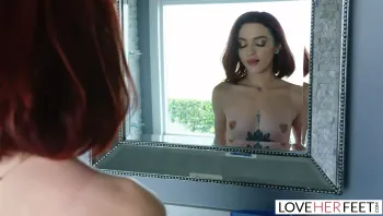 LoveHerFeet Perfect Redhead With Tight Pick Pussy Has Her Feet Worshiped