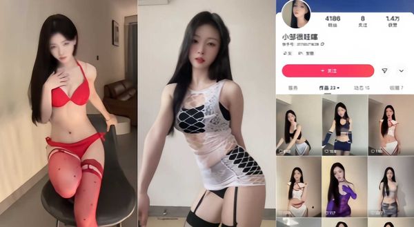 抖音40W网红 甜美妹子 小小乖 土豪定制福利情趣骚舞 开档黑丝露穴 自慰