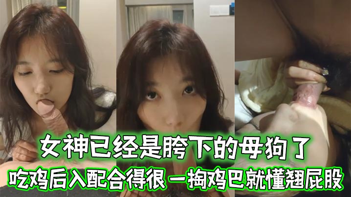 女神已经是胯下的母狗了 忘了她吧 吃鸡后入配合得很 一掏鸡巴就懂翘屁股